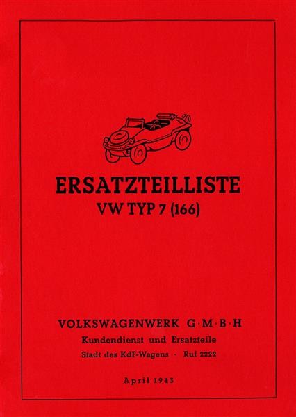 VW Typ 7 (166) Schwimmwagen Ersatzteilkatalog