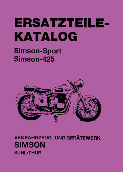 AWO 425 Simson und Simson Sport Ersatzteilkatalog