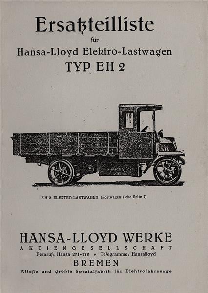 Hansa Elektro Lastwagen EH2 Ersatzteilliste