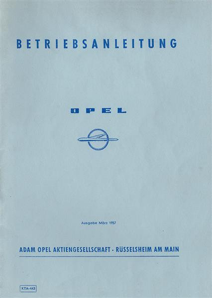 Opel Kapitän 2.5 Betriebsanleitung