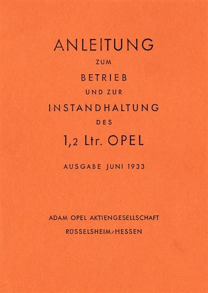 Opel Olympia 1.2 Betriebsanleitung