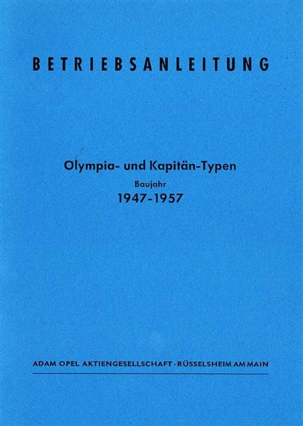 Opel Olympia und Kapitän Betriebsanleitung