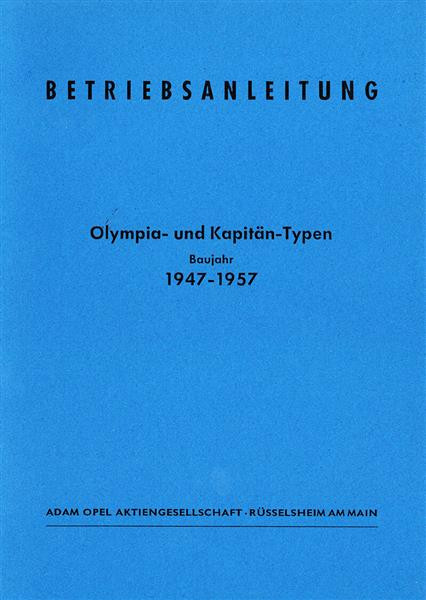 Opel Olympia und Kapitän Betriebsanleitung