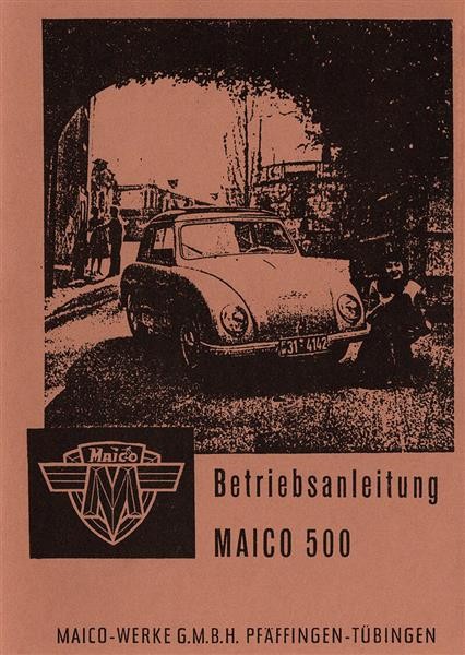 Maico 500 Kleinwagen Betriebsanleitung