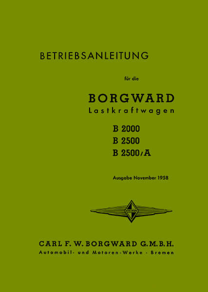 Borgward B2000 B2500B B2500A Betriebsanleitung