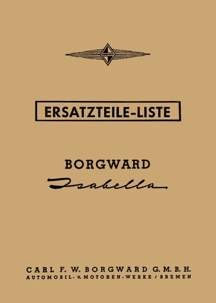 Borgward Isabella Ersatzteilkatalog
