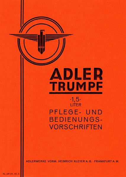 Adler Trumpf 1.5 Betriebsanleitung