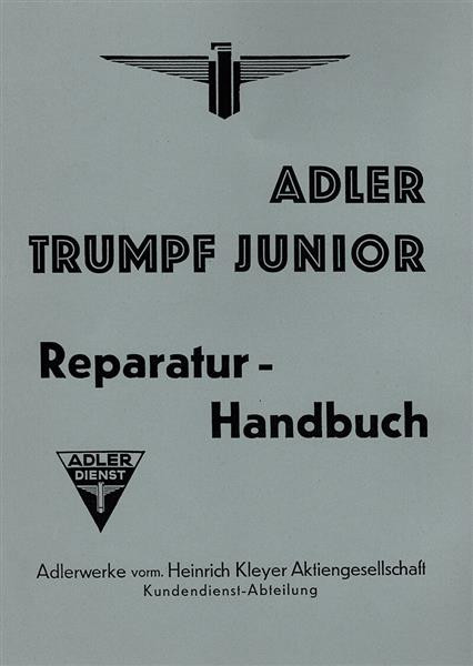 Adler Trumpf Junior Reparaturanleitung