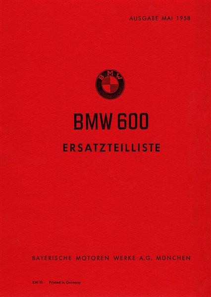 BMW 600 Ersatzteilkatalog