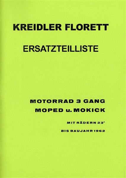 Kreidler Florett Ersatzteilkatalog