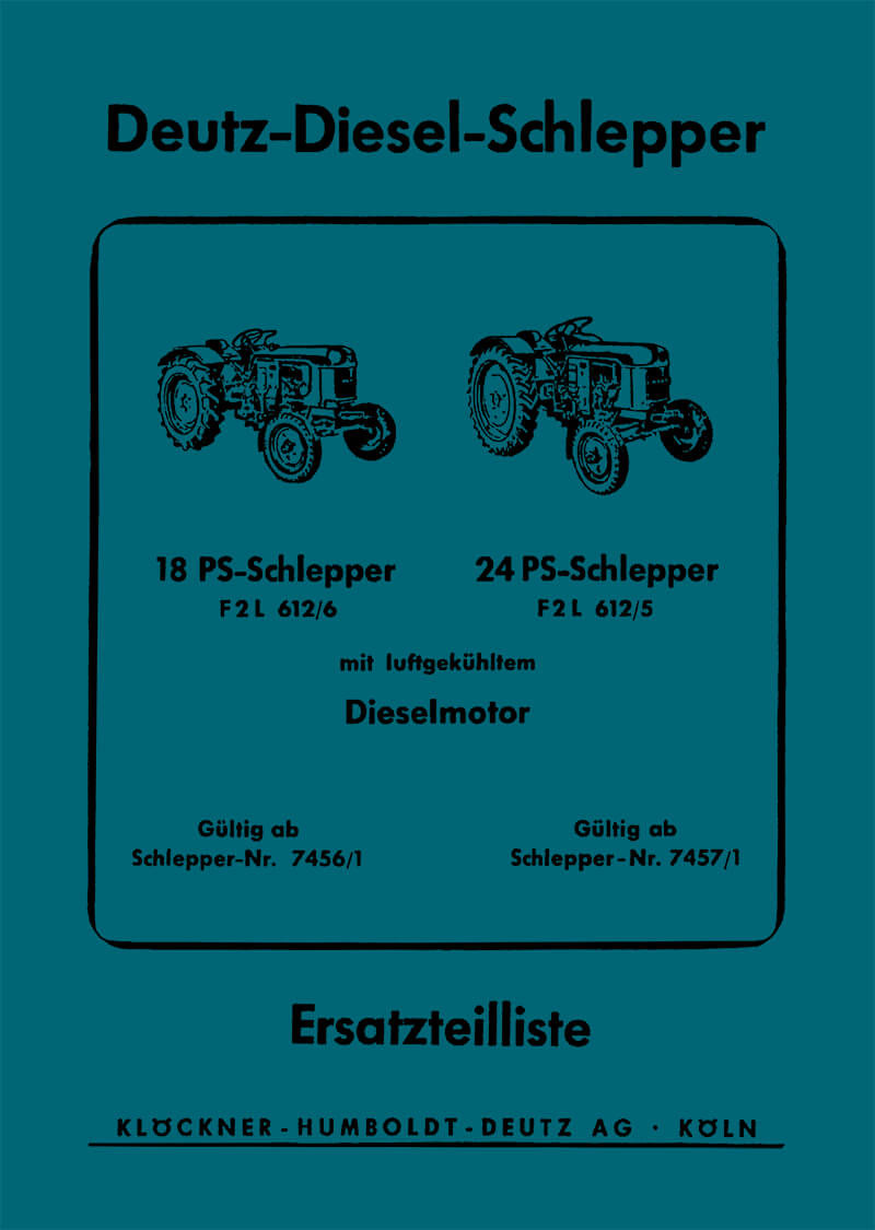 Deutz F2L612/6 und F2L612/5 Ersatzteilkatalog