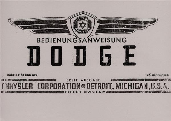 Dodge D8 und D8X Bedienungsanleitung