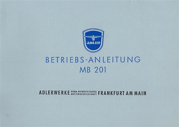 Adler MB201 Betriebsanleitung