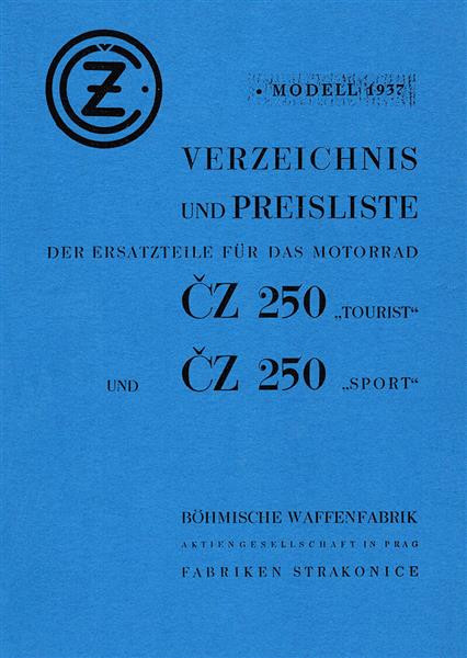 CZ 250 Tourist und 250 Sport Ersatzteilkatalog