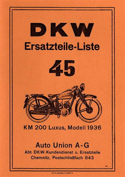 DKW KM200 Luxus Ersatzteilkatalog