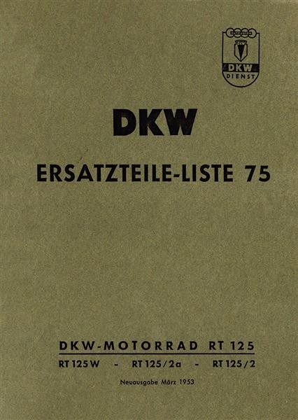DKW RT125 Modelle Ersatzteilkatalog