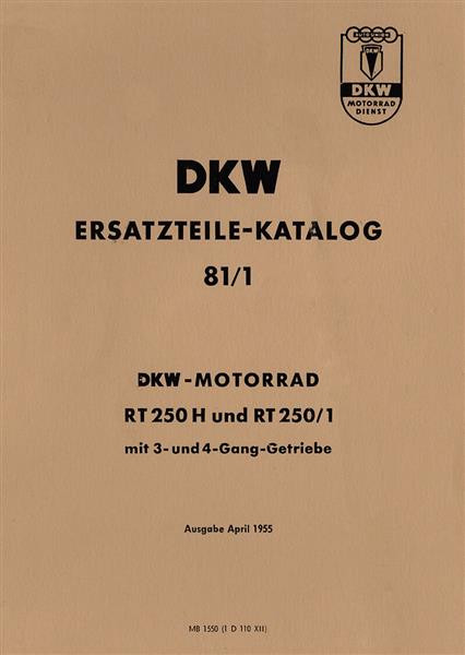 DKW RT250 Modelle Ersatzteilkatalog