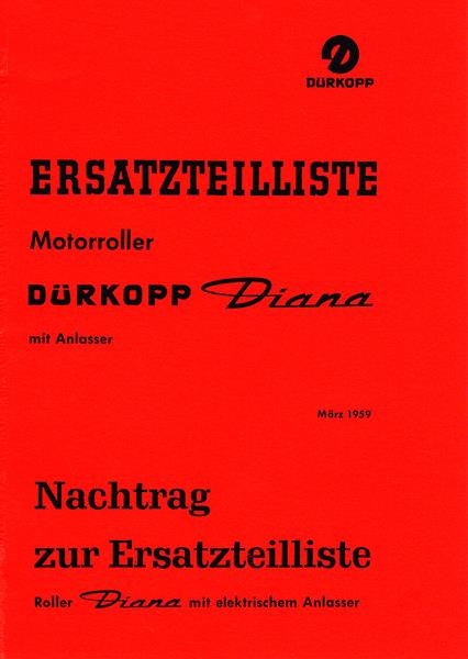 Dürkopp Diana mit Anlasser Ersatzteillkatalog