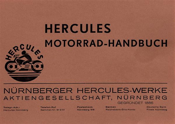 Hercules Vorkreigs Motorräder Betriebsanleitung