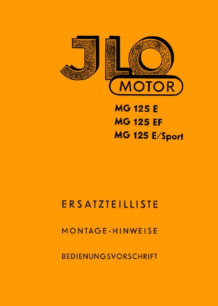 ILO MG125 E/EF/E-Sport Betrieb Teile Reparatur