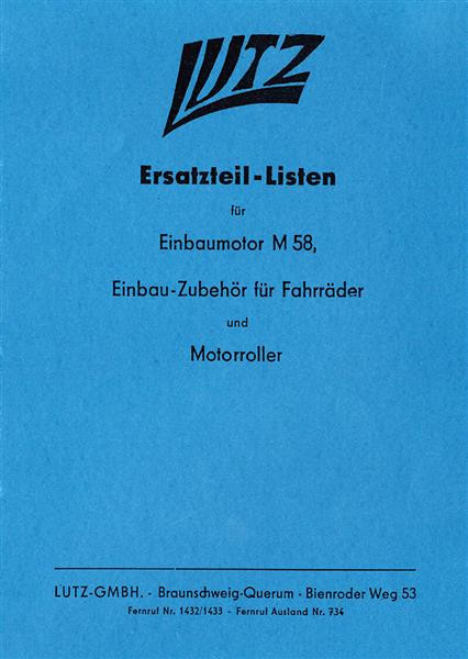 Lutz M58 Einbaumotor Ersatzteilkatalog