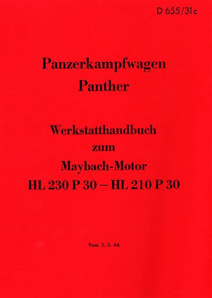 Panzerkampfwagen Panther Maybach-Motor Werkstatthandbuch