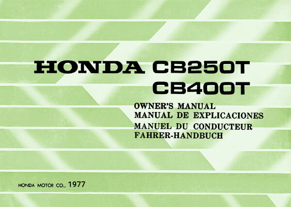 Honda CB250T CB400T Fahrerhandbuch