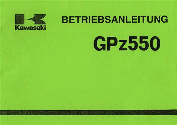 Kawasaki GPz550 Betriebsanleitung