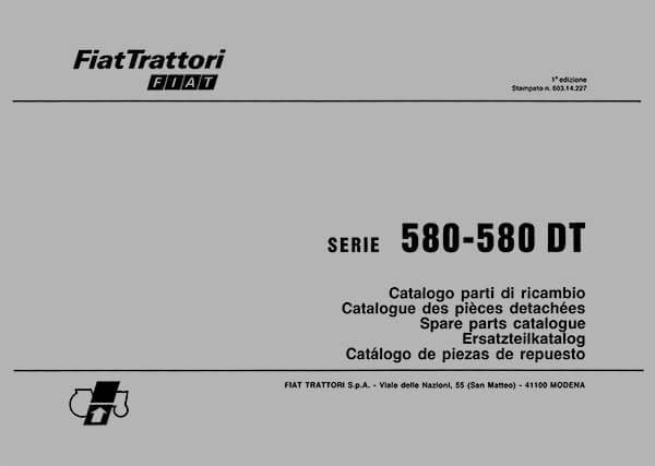 Fiat Traktor 580 und 580DT Ersatzteilkatalog
