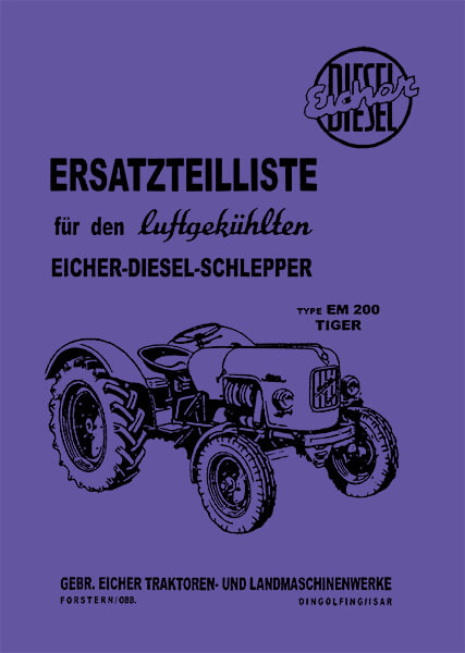 Eicher Tiger EM200 Traktor Ersatzteilkatalog