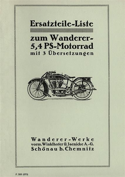 Wanderer 5.4 PS Motorrad Ersatzteilkatalog