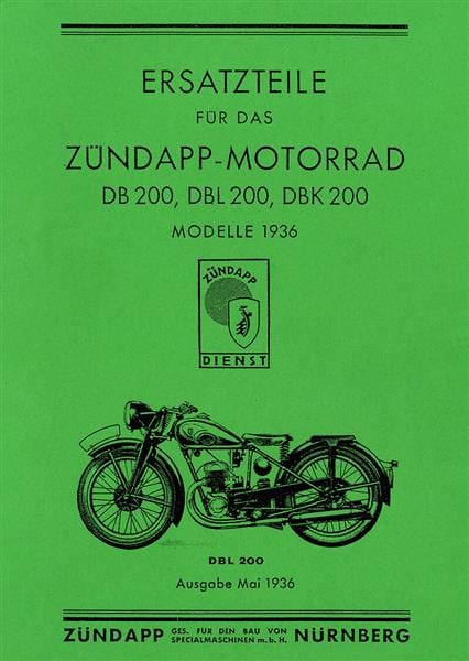 Zündapp DB200 DBL200 DBK200 Ersatzteilkatalog