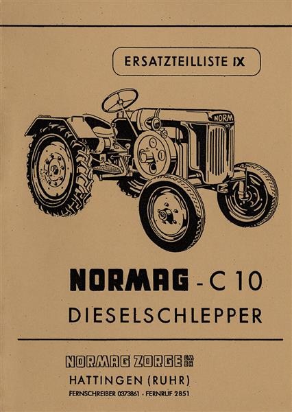Normag C10 Dieselschlepper Ersatzteilliste