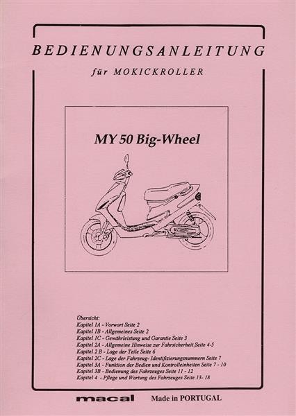Macal MY 50 Big-Wheel Mokickroller Betriebsanleitung
