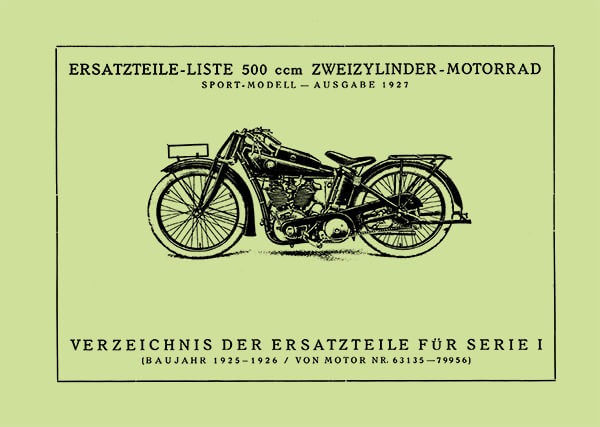 NSU 500 Sport-Modell 502T Ersatzteilkatalog