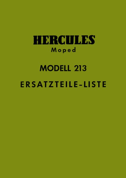 Hercules Moped Modell 213 Ersatzteilkatalog