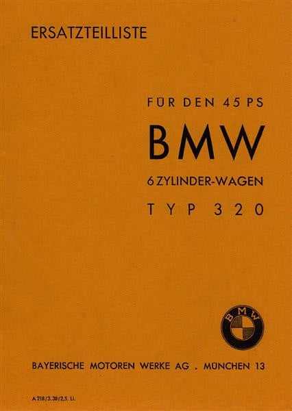 BMW Typ 320 Ersatzteilkatalog