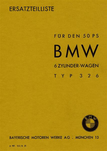 BMW Typ 326 Ersatzteilkatalog