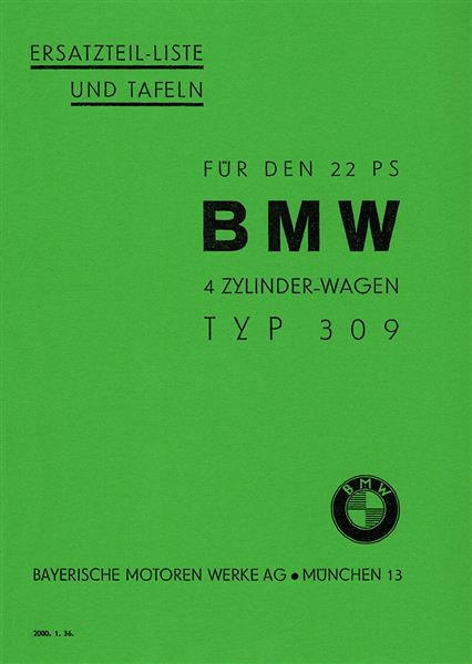 BMW Typ 309 Ersatzteilkatalog