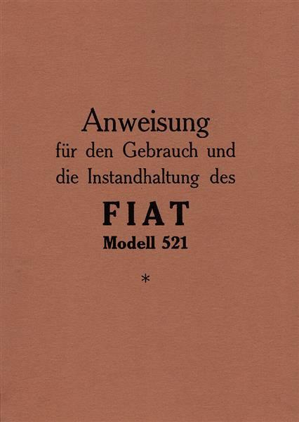 Fiat 521 Betriebsanleitung