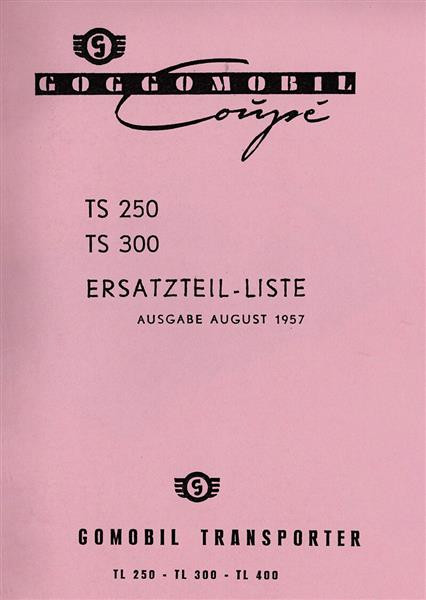 Goggomobil TS250 und TS300 Ersatzteilkatalog