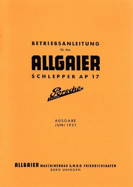 Allgaier AP17 Traktor Betriebsanleitung