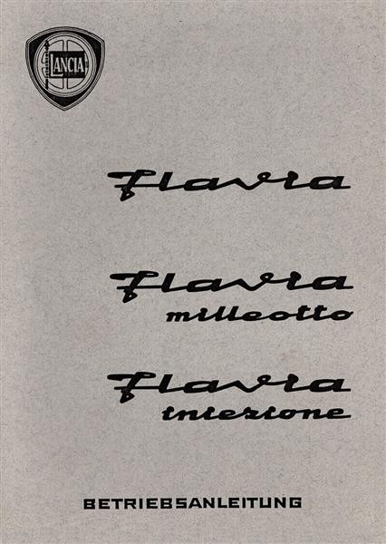 Lancia Flavia Betriebsanleitung