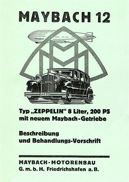 Maybach Zeppelin V-12 Motor Betriebsanleitung