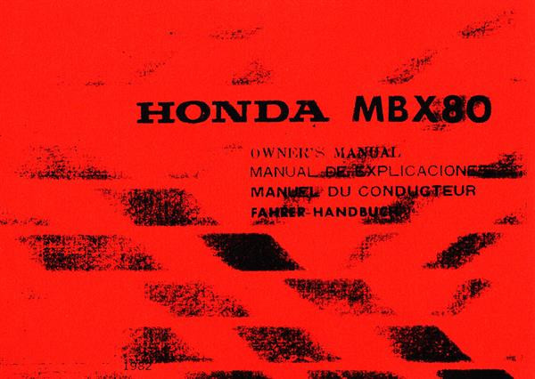 Honda MBX80 Fahrerhandbuch