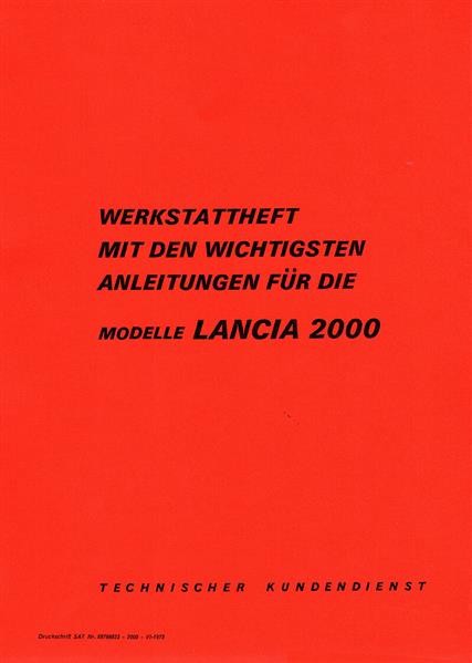 Lancia 2000 Reparaturanleitung