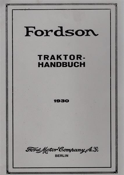 Fordson Traktoren 4380 ccm Bedienungsanleitung