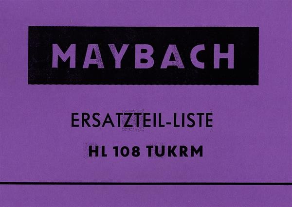 Maybach HL 108 TUKRM Ersatzteilkatalog