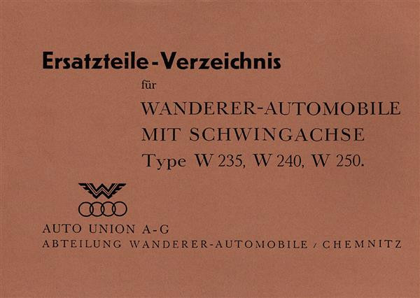 Wanderer W 235 / W 240 / W 250 Ersatzteilkatalog