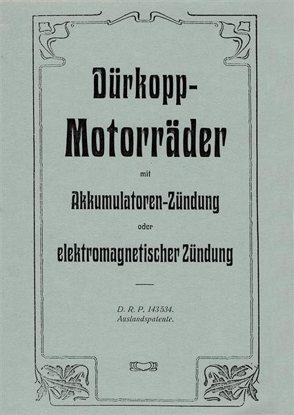 Dürkopp Motorrad Prospekt 1904-1905